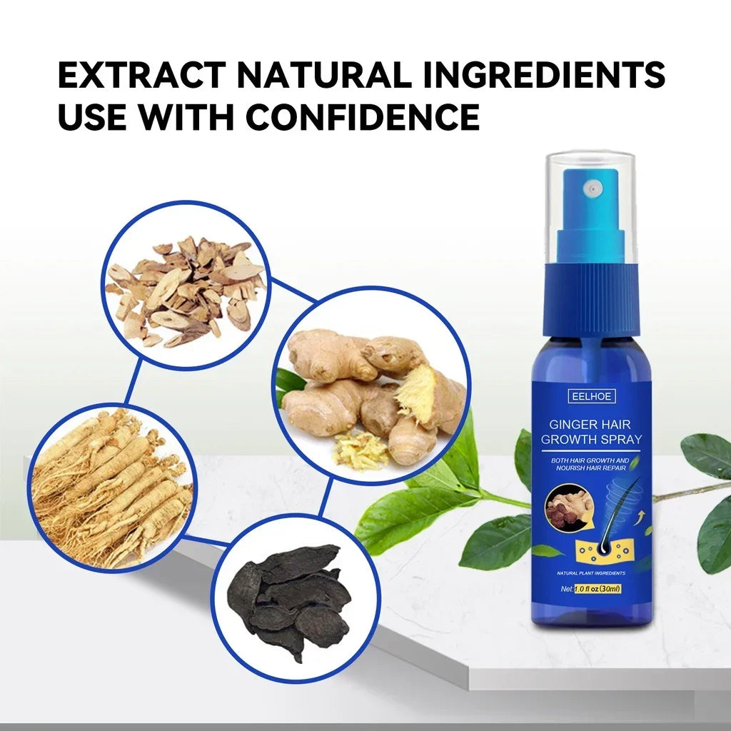 Ginger Hair Growth spray Anti Fall Loss Treatment Essence Oil for Men Women hair treatment