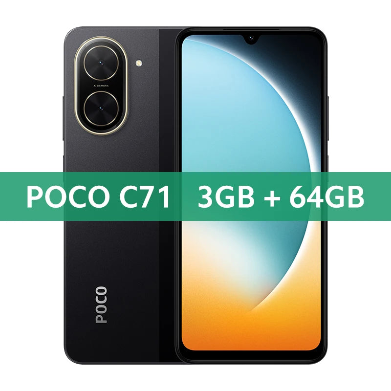 POCO C71 Global Version Octa-core processor 6.88" Dot Drop display 32MP main camera 15W fast charging