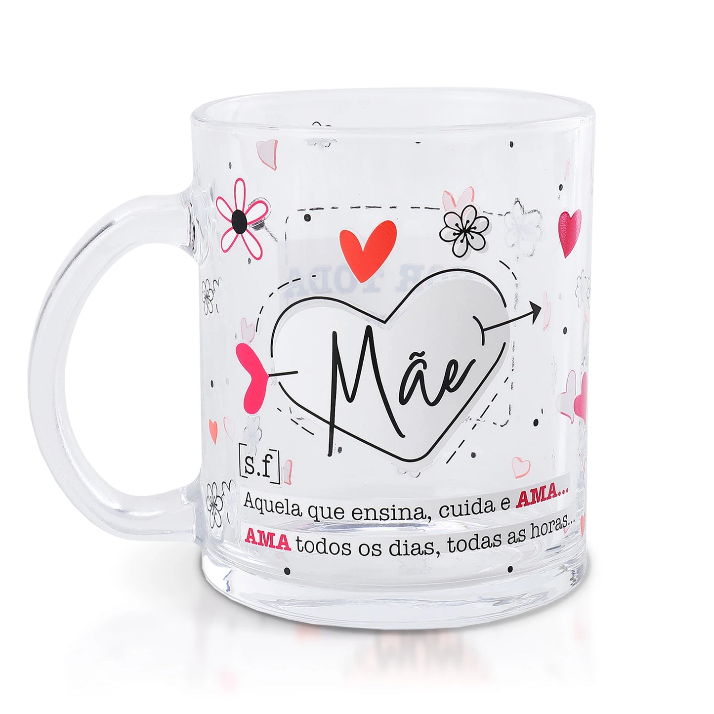 Caneca Presente Mãe Lembrancinha 330ml Café Chá Vidro- Dolce Home