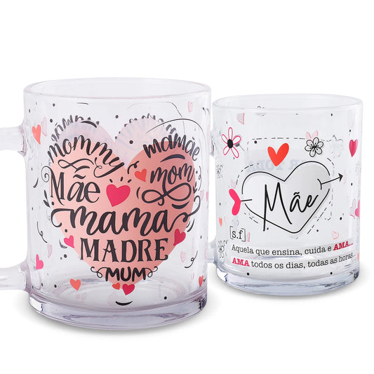 Caneca Presente Mãe Lembrancinha 330ml Café Chá Vidro- Dolce Home