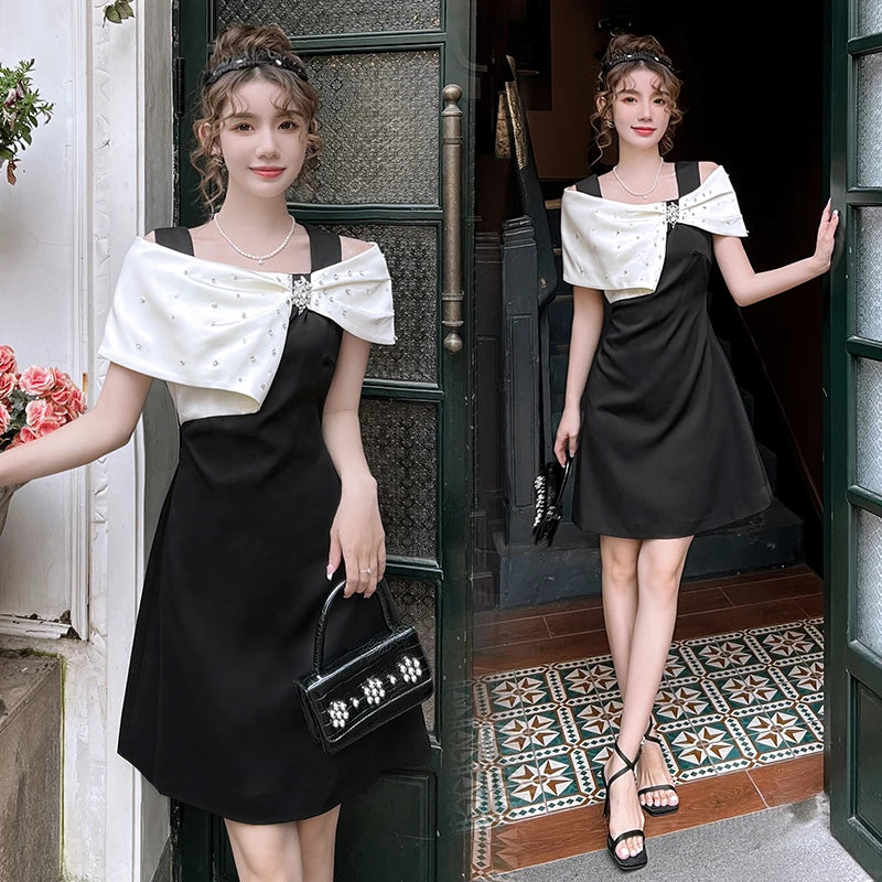 Summer Roman Square Collar Casual Mini Dress For Women Lace Dress