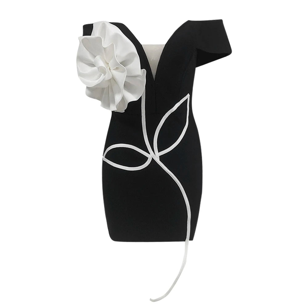 Wholesale Women's Sexy Black Strapless Mini Dress Beading Pearls Bandage Prom Dresses