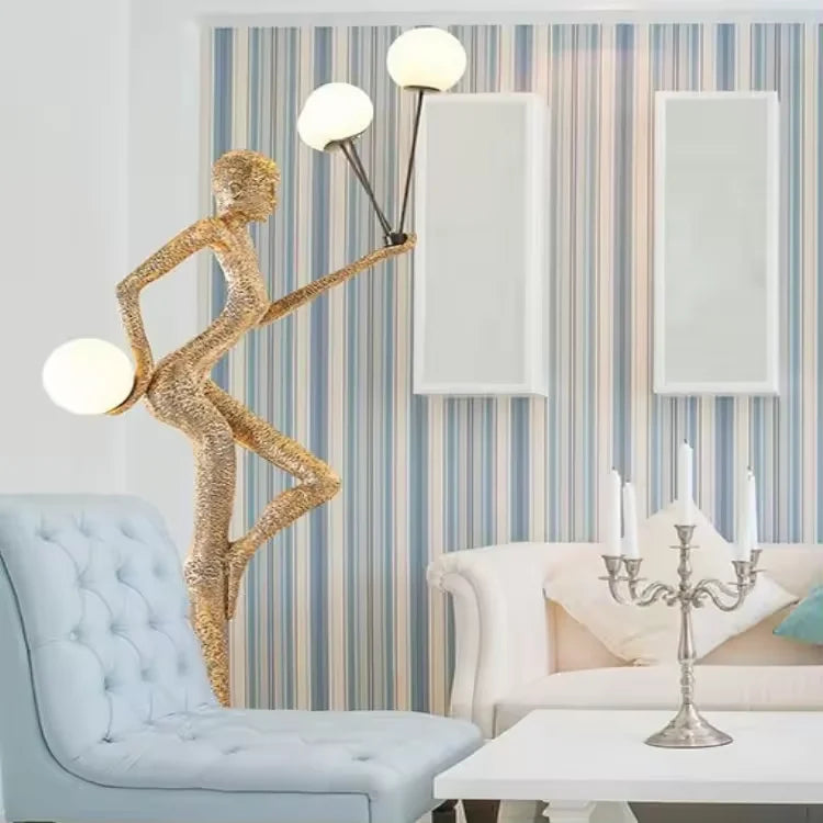 JYLIGHTING Modern Luxury Human-Shaped Art Sculpture LED Floor Lamp Creative Living Room Light Exhibition Hall Ornament Modeling