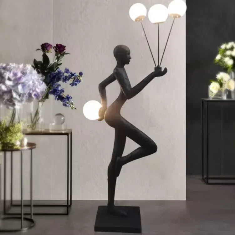 JYLIGHTING Modern Luxury Human-Shaped Art Sculpture LED Floor Lamp Creative Living Room Light Exhibition Hall Ornament Modeling