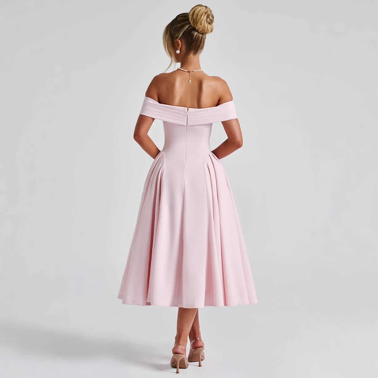 Elegant Cross-Border Fashionable Strapless Backless One-Shoulder Dress for Women Sexy Summer Arrival Pure Color Natural Online