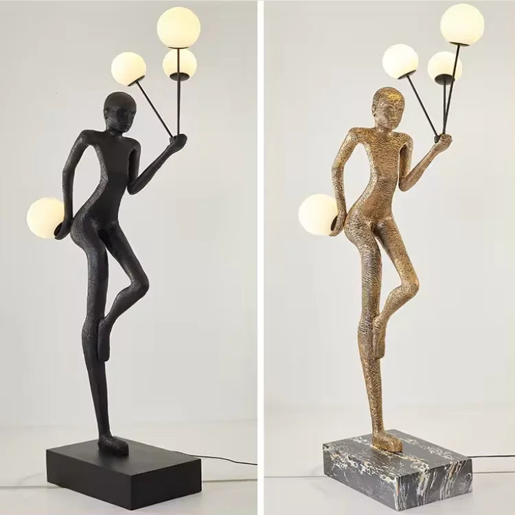 JYLIGHTING Modern Luxury Human-Shaped Art Sculpture LED Floor Lamp Creative Living Room Light Exhibition Hall Ornament Modeling