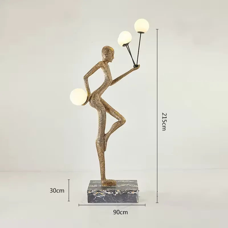 JYLIGHTING Modern Luxury Human-Shaped Art Sculpture LED Floor Lamp Creative Living Room Light Exhibition Hall Ornament Modeling