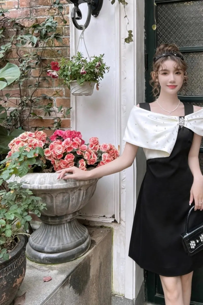 Summer Roman Square Collar Casual Mini Dress For Women Lace Dress