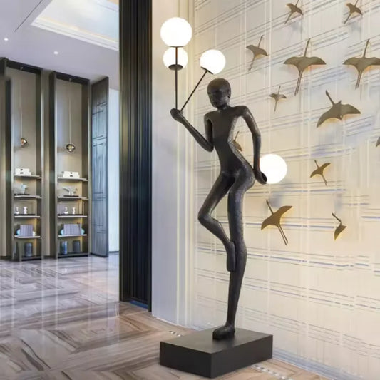 JYLIGHTING Modern Luxury Human-Shaped Art Sculpture LED Floor Lamp Creative Living Room Light Exhibition Hall Ornament Modeling