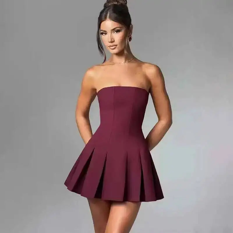 Avrilyaan Bow Off Shoulder Backless Sexy A-line Dress Women Elegant Party Dress Slash Neck Bodycon Mini Summer Dress Vestidos