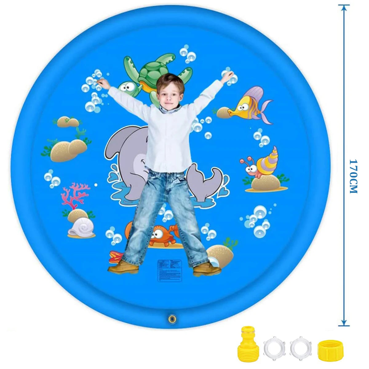 Sprinkler Inflatable Pool 170cm Children Play Water Mat Summer Toy