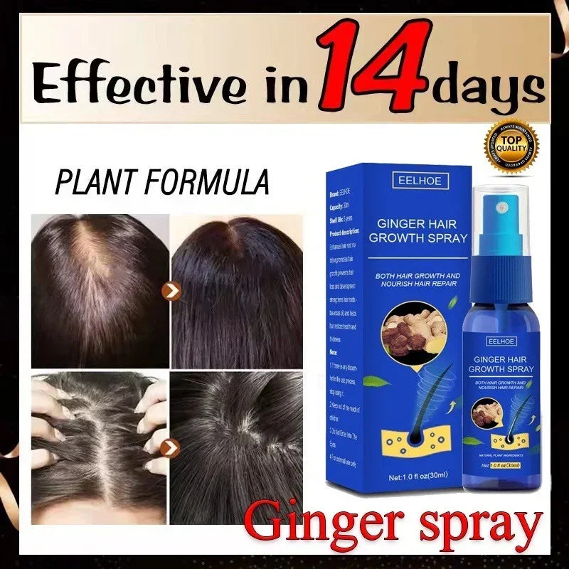 Ginger Hair Growth spray Anti  Fall  Loss Treatment   Essence Oil for Men Women hair treatment