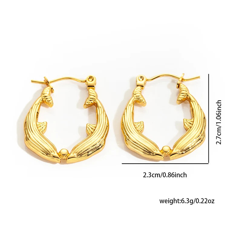 ANENJERY 316L Stainless Steel 6 Pieces Irregular Circle Wrinkle Pattern Earring for Women Unique Jewelry Gifts Wholesale