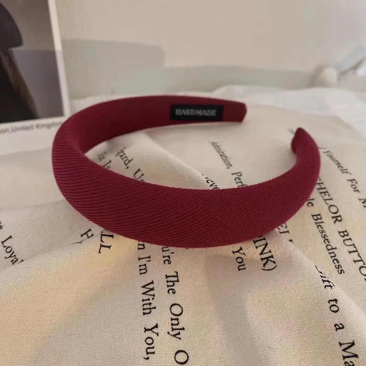 Fashion Red Cloth Headband Christmas Party Hair Card Autumn Winter Vintage Wool Hair Band New Year Women's Hair Accessories